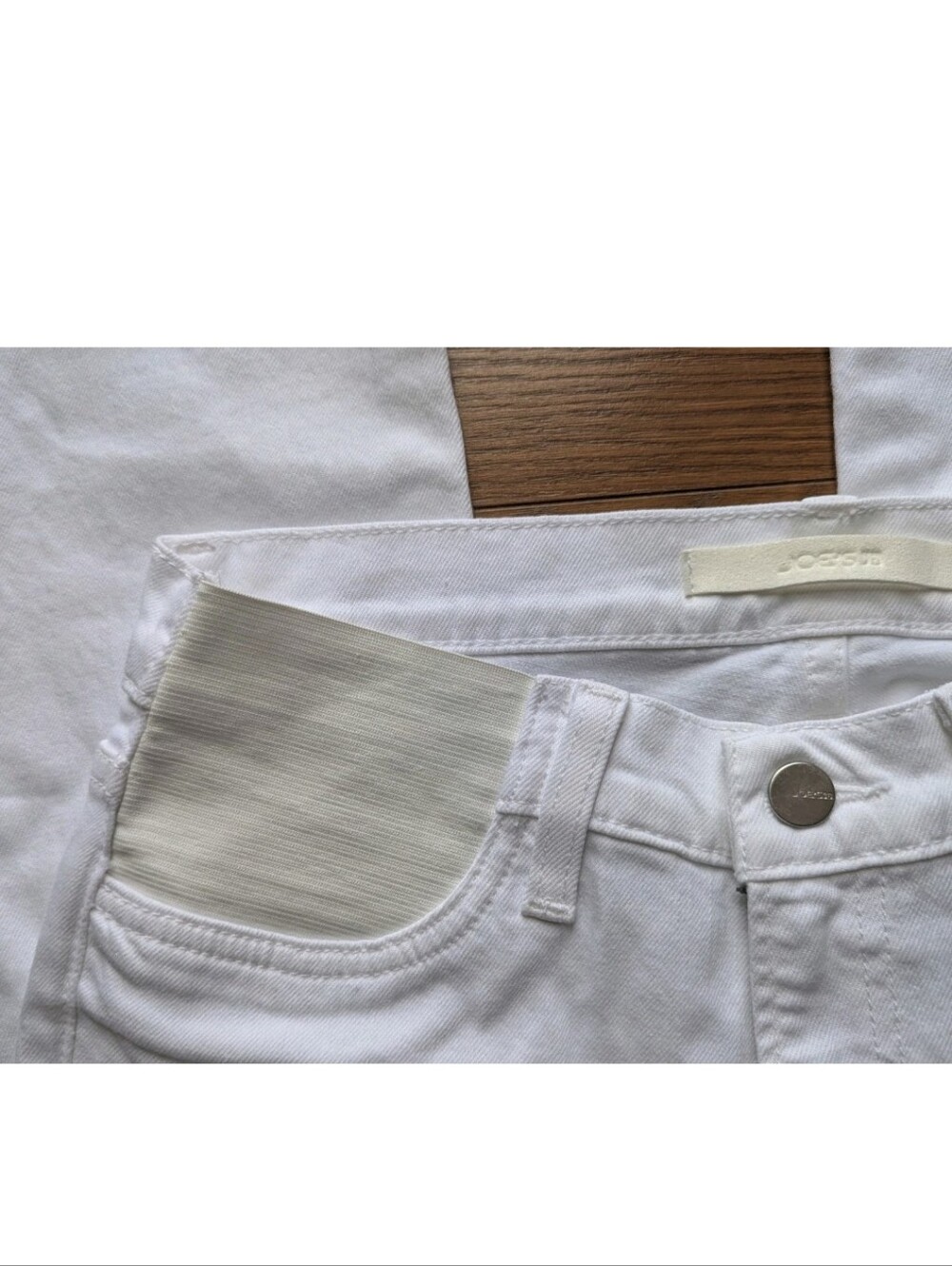 Joe's Jeans The Lara Mid Rise Frayed Ankle Maternity Jeans White 27 NWT *W/FLAW - Picture 9 of 11